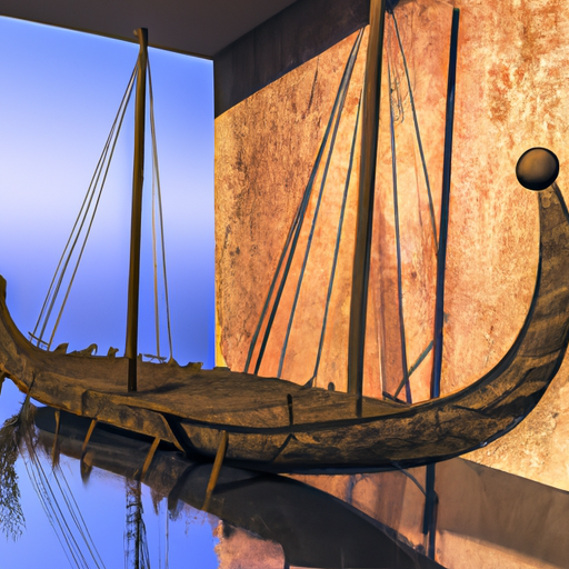 הסירה העתיקה המוצגת במוזיאון יגאל אלון